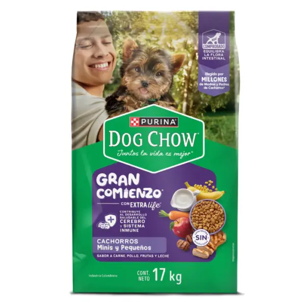 DOG CHOW® para cachorro minis y pequeños sabor carne y pollo